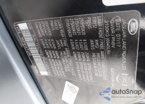 2017 Land Rover Range Rover 5.0L V8 Supercharged из США, поврежденный, VIN SALGS2FE2HA363194